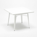 set 4 sedie industriale stile Lix tavolo metallo 80x80cm bianco state white 