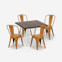ensemble table 80x80cm et 4 chaises style cuisine restaurant industriel burton white Caractéristiques