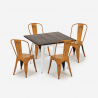 ensemble table 80x80cm et 4 chaises style cuisine restaurant industriel burton white Caractéristiques