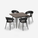 set tavolo quadrato 80x80cm industriale 4 sedie design moderno reeve Prezzo