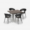 set tavolo quadrato 80x80cm Lix industriale 4 sedie design moderno reeve Prezzo
