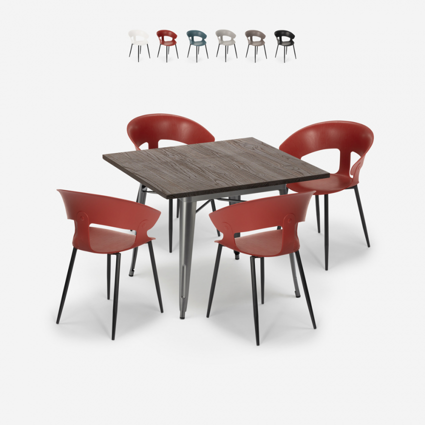 set quadratischer tisch 80x80cm 4 stühle industrial modernes design reeve Katalog set quadratischer tisch 80x80cm 4 stühle industrial modernes design reeve Katalog