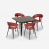 set 4 sedie design tavolo quadrato 80x80cm industriale reeve black Costo