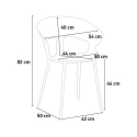 set quadratischer tisch 80x80cm Lix 4 stühle industriellen design  reeve black 