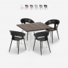 Set Esstisch Tisch 80x80cm 4 Stühle Design Holz Metall  Reeve White Rabatte