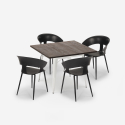 Set Esstisch Tisch 80x80cm 4 Stühle Design Holz Metall  Reeve White Preis