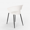 Ensemble Table À Manger 80x80cm Bois Métal et 4 Chaises Cuisine Restaurant Design Reeve White 