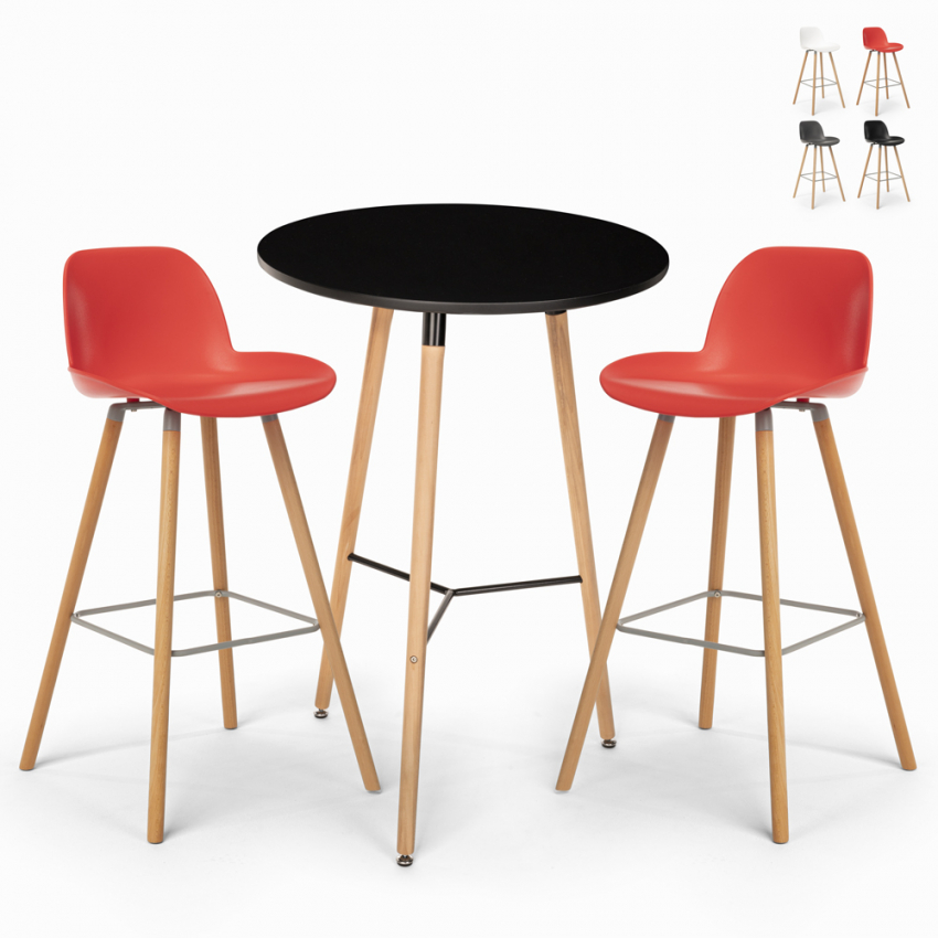 Set 2 Hocker hoher Tisch 60cm rund schwarz Ojala Dark Sales Set 2 Hocker hoher Tisch 60cm rund schwarz Ojala Dark Sales
