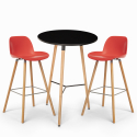 Set 2 sgabelli design tavolo alto 60cm rotondo nero Ojala Dark Modello