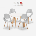 Set quadratischer Tisch 80x80cm 4 weißen stühlen skandinavisches Design Dax Light Angebot