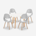 Set quadratischer Tisch 80x80cm 4 weißen stühlen skandinavisches Design Dax Light Lagerbestand