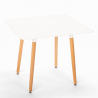 Set 4 Stühle weißer quadratischer Tisch 80x80cm Skandinavisches Design Dax Light