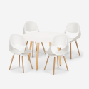 Set runder Tisch 100cm 4 Stühle weiß  skandinavisches Design Midlan Light Rabatte