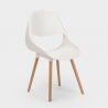 Set runder Tisch 100cm 4 Stühle weiß  skandinavisches Design Midlan Light Auswahl