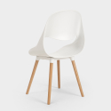 Set runder Tisch 100cm 4 Stühle weiß  skandinavisches Design Midlan Light Modell