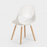 Set runder Tisch 100cm 4 Stühle weiß  skandinavisches Design Midlan Light Modell