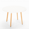 Set runder Tisch 100cm 4 Stühle weiß  skandinavisches Design Midlan Light 