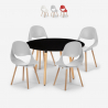 Set runder Tisch Esstisch 100cm  4 Stühle schwarz Design Midlan Dark Angebot