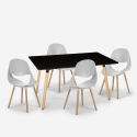 Set rechteckiger Tisch 80x120cm 4 Stühle skandinavisches Design  Flocs Dark Katalog