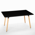 Set rechteckiger Tisch 80x120cm 4 Stühle skandinavisches Design  Flocs Dark 
