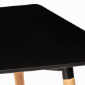 Set rechteckiger Tisch 80x120cm 4 Stühle skandinavisches Design  Flocs Dark 