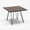 Set 4 Stühle und Tisch 80x80cm industrielles modernes Design Restaurant Küche Maeve Dark 