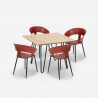 Set tavolo cucina 80x80cm industriale 4 sedie design moderno Maeve Light Costo