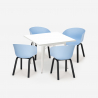 Set Tisch 80x80cm 4 Stühle Polypropylen Metall Krust Light Auswahl