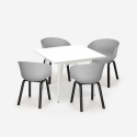 Ensemble de 4 Chaises Polypropylène Métal et 1 Table Carrée 80x80cm Krust Light Caractéristiques