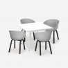 Ensemble de 4 Chaises Polypropylène Métal et 1 Table Carrée 80x80cm Krust Light Caractéristiques