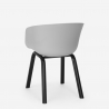 Ensemble de 4 Chaises Polypropylène Métal et 1 Table Carrée 80x80cm Krust Light 