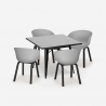 Set tavolo quadrato 80x80cm metallo 4 sedie design moderno Krust Dark Caratteristiche
