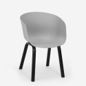 Set tavolo quadrato 80x80cm metallo 4 sedie design moderno Krust Dark 