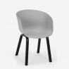 Set tavolo quadrato 80x80cm metallo 4 sedie design moderno Krust Dark 
