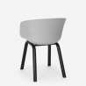 Set tavolo quadrato 80x80cm metallo 4 sedie design moderno Krust Dark 