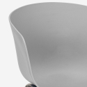Set tavolo quadrato 80x80cm metallo 4 sedie design moderno Krust Dark 