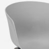 Set tavolo quadrato 80x80cm metallo 4 sedie design moderno Krust Dark 