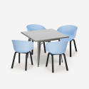 set tavolo da pranzo quadrato 80x80cm 4 sedie design moderno krust Scelta