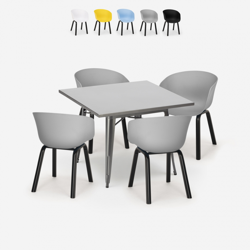 Ensemble Table À Manger Carrée 80x80cm 4 Chaises Design Moderne Krust Promotion Ensemble Table À Manger Carrée 80x80cm 4 Chaises Design Moderne Krust Promotion