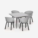 Ensemble Table À Manger Carrée 80x80cm 4 Chaises Design Moderne Krust Choix