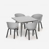 Ensemble Table À Manger Carrée 80x80cm 4 Chaises Design Moderne Krust Choix