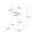 set tavolo da pranzo quadrato 80x80cm 4 sedie design moderno krust 