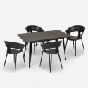 set tavolo da pranzo cucina 120x60cm Lix 4 sedie design moderno tecla Scelta