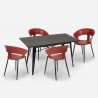 set tavolo da pranzo cucina 120x60cm 4 sedie design moderno tecla Costo