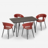 Set 4 sedie design moderno tavolo da pranzo 120x60cm industriale Sixty Costo