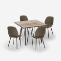 Set Tisch 80x80cm Industrieller 4 Stühle Designer Kunstleder Küche Wright Katalog