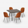 Set Tisch 80x80cm 4 Stühle Industrie Design Kunstleder Bar Küche Wright Dark Katalog