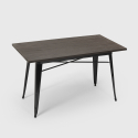 set 4 sedie vintage tavolo da pranzo 120x60cm legno metallo summit Acquisto