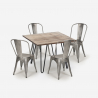 set 4 sedie stile vintage tavolo cucina 80x80cm industriale hedges Caratteristiche