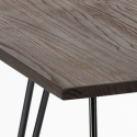 set tavolo quadrato 80x80cm legno metallo 4 sedie vintage hedges dark 